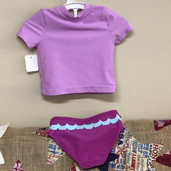 NWOT Carters Size 6 Months Baby Girl 2 PC Swimwear “PURRR-MAID” Lavender/ Blue - Picture 12 of 13